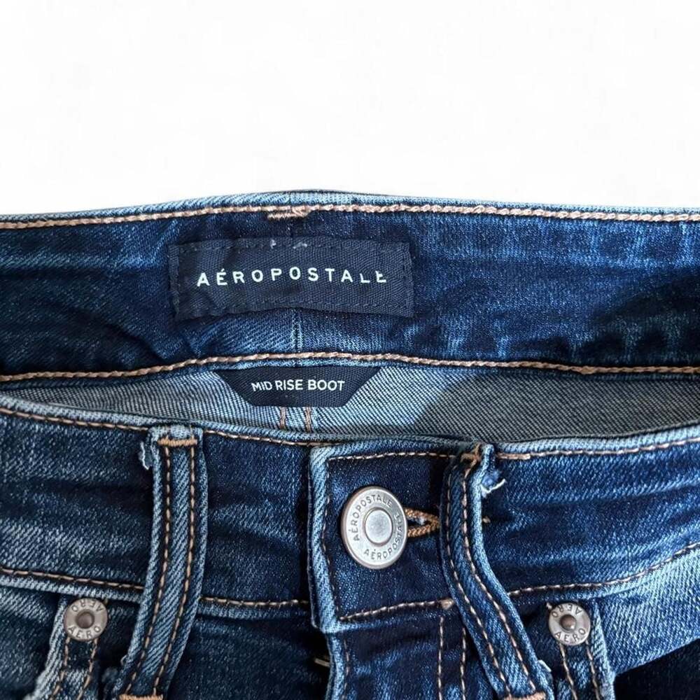 Aeropostale Mid Rise Bootcut Jeans Women's 00 REG Medium Wash - Picture 5 of 6